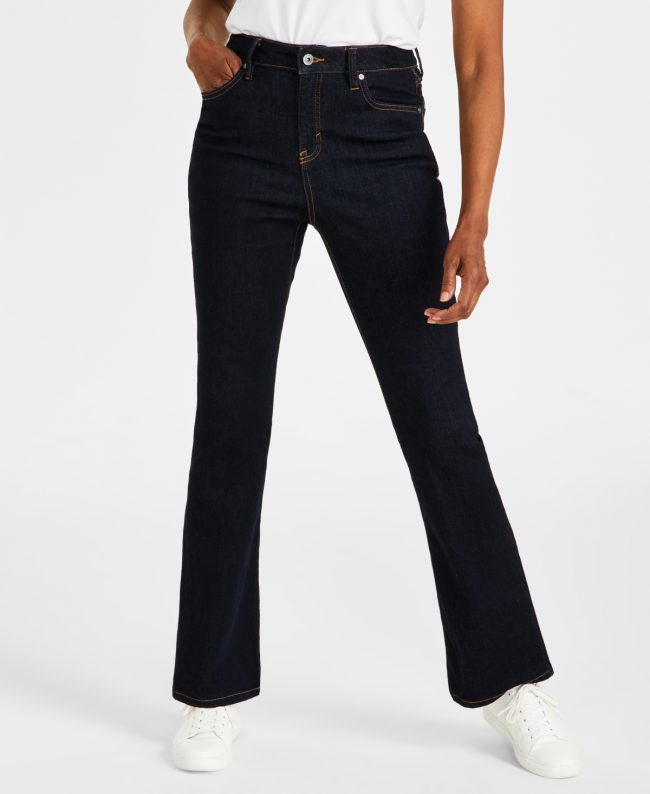 Style & Co Petite High-Rise Bootcut Denim Jeans, Created for Macy's - Indigo Rinse
