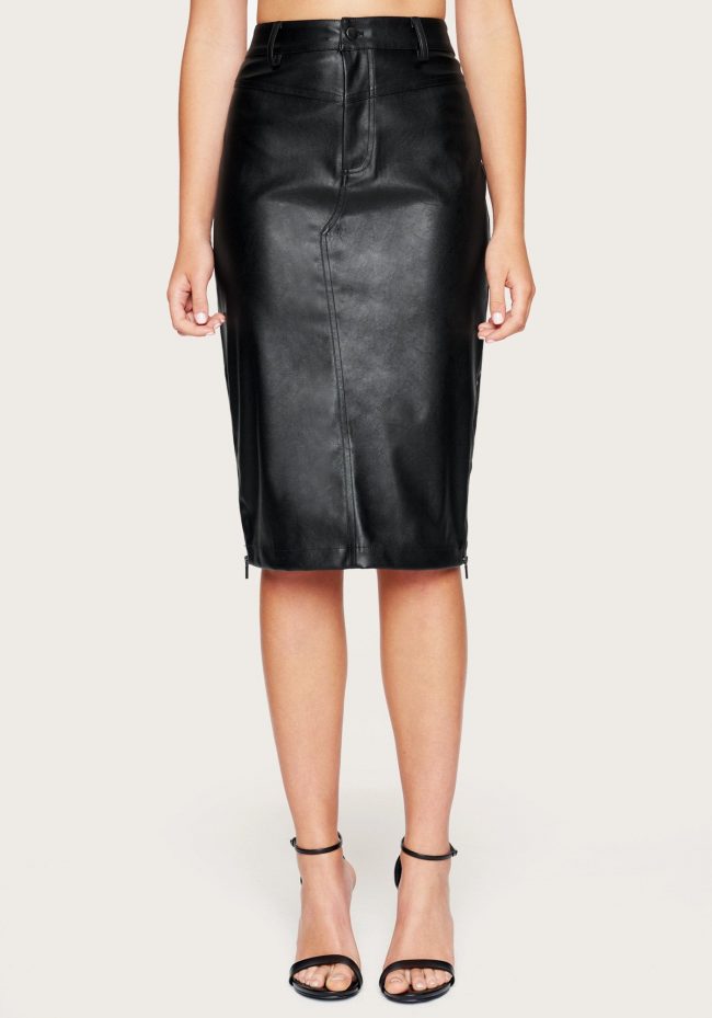 Vegan Leather Midi Skirt