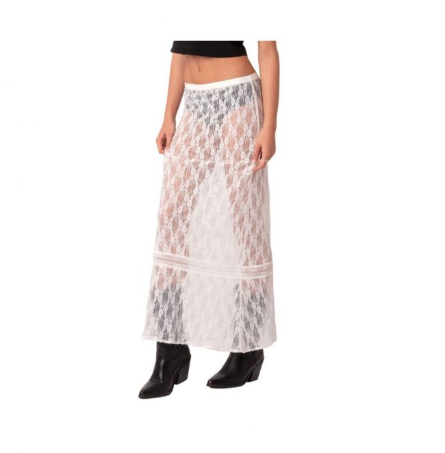 Women's Sandra Sheer Lace Maxi Skirt - White