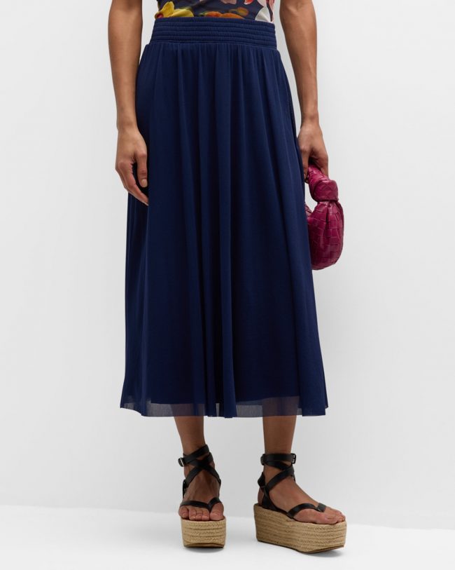 A-Line Tulle Midi Skirt