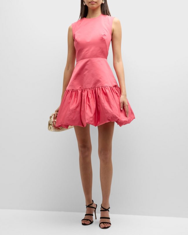 Bubble Hem Sleeveless A-Line Mini Dress