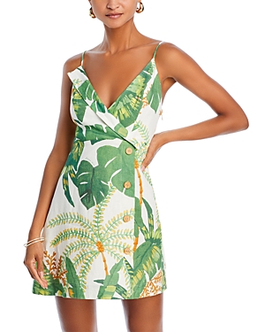 Farm Rio Tropical Forest Linen Mini Dress