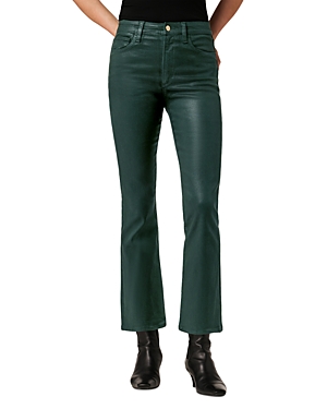 Joe's Jeans The Callie Coated High Rise Cropped Bootcut Jeans in Forest Green