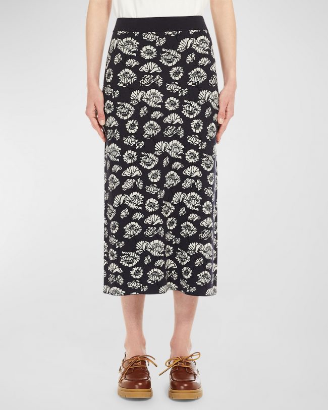 Lena Floral-Print Midi Skirt