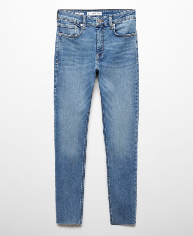 Mango Women's Skinny Cropped Jeans - Medium Blue
