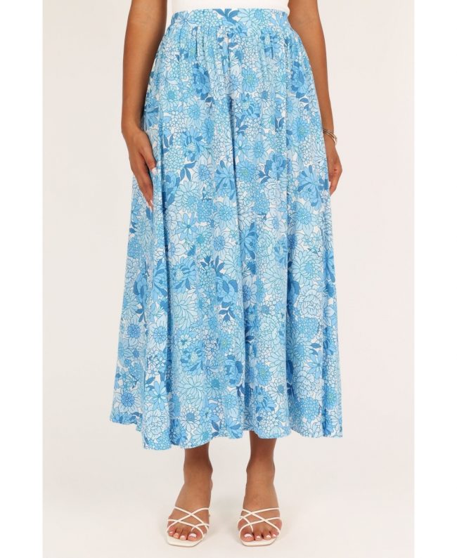 Petal and Pup Women's Jayne Maxi Skirt - Blue floral