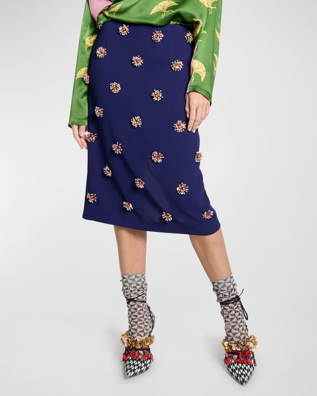 Salby Embellished Midi Skirt