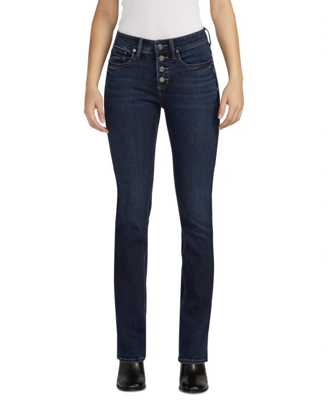 Silver Jeans Co. Women's Suki Mid Rise Curvy Fit Slim Bootcut Jeans - Indigo
