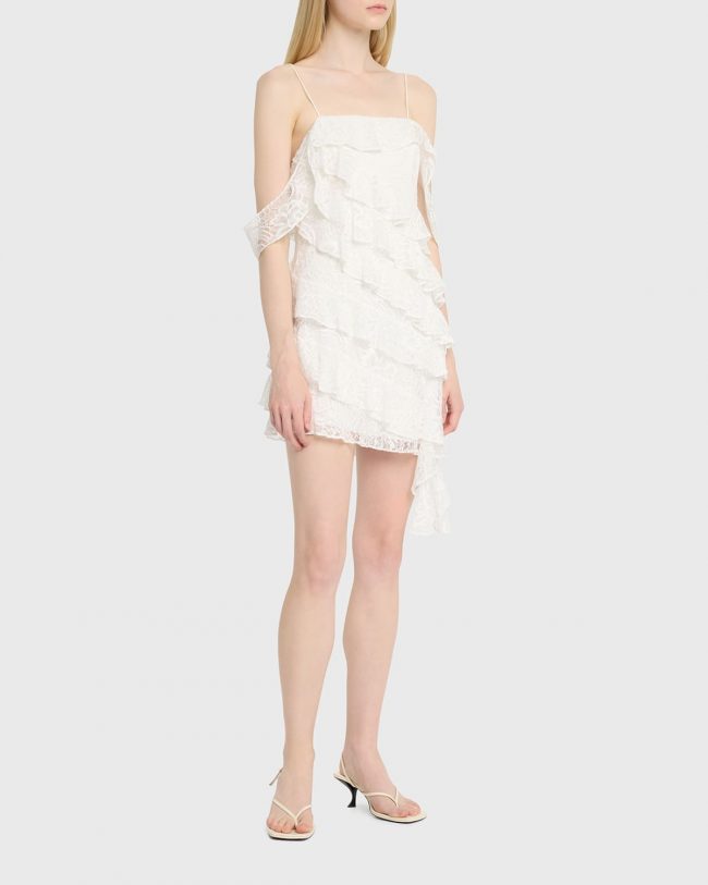 Sobine Lace Tiered Ruffle Mini Dress