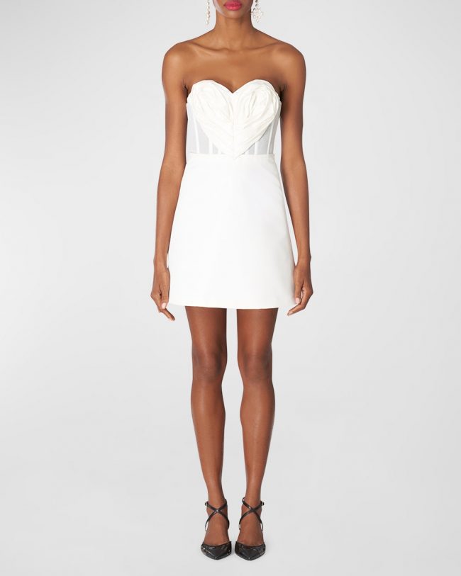 Strapless Sweetheart Mini Dress with Corset Bodice