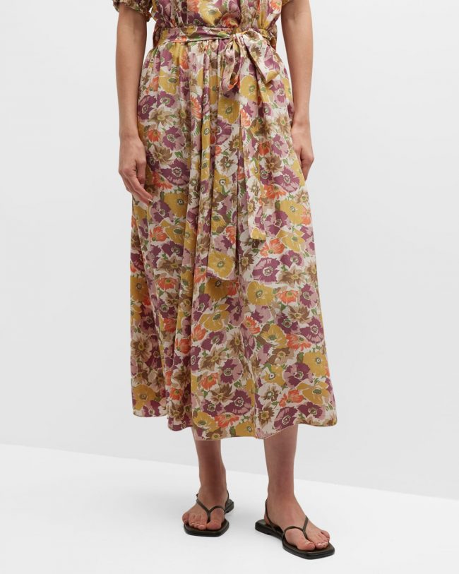 The Papyrus Floral Midi Skirt