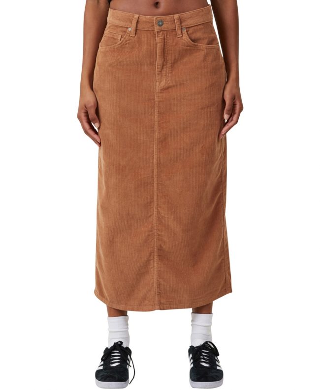 Cotton On Women's Cord Maxi Skirt - Pinecone