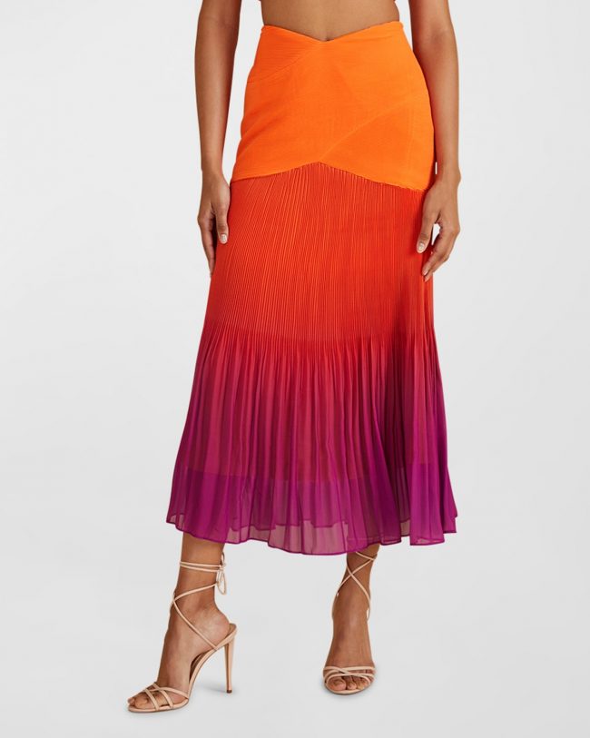 Louise Ombre Pleated Maxi Skirt